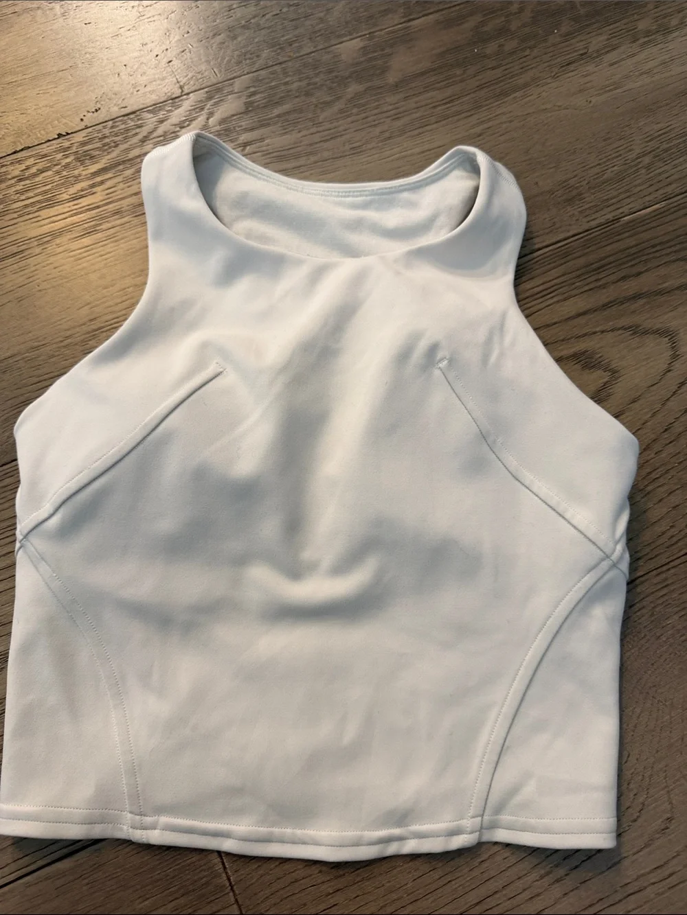 lululemon athletica off White Racerback Cropped Sports Bra size 4
